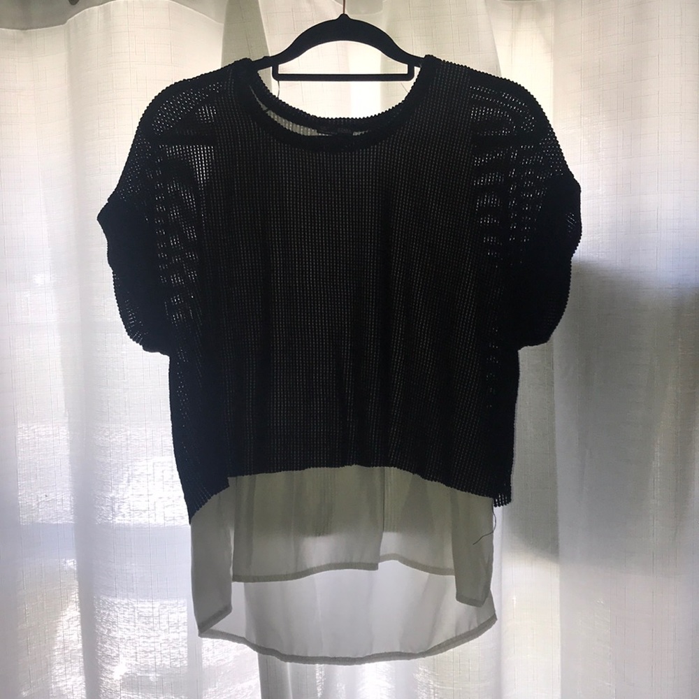 Black and white layered Zara Top